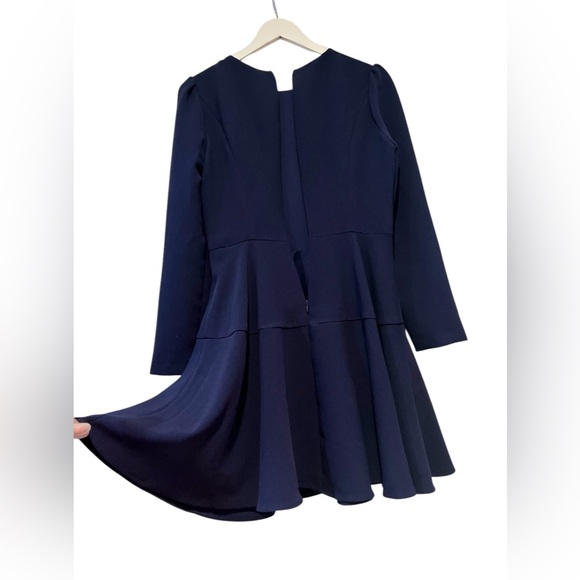 GAL MEETS GLAM NWOT Navy Blue Celeste Dress Size 6 Long Sleeve Fit & Flare Chic - Picture 13 of 14
